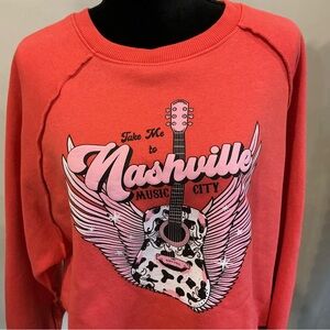 Nashville Music City Kids Hoodie - Coral